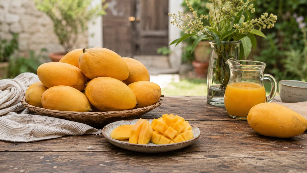 Large golden Sindhri mangoes from Mirpurkhas Pakistan, the smooth fibreless early-season favourite